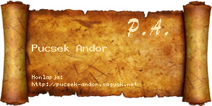 Pucsek Andor névjegykártya