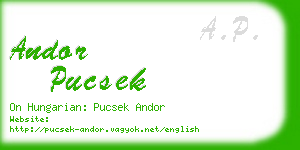 andor pucsek business card